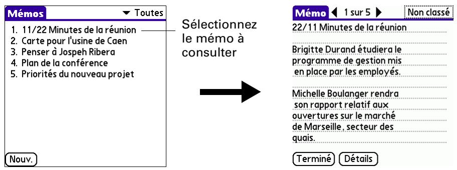 PALM TUNGSTENT E - Pour consulter un mémo : - 2