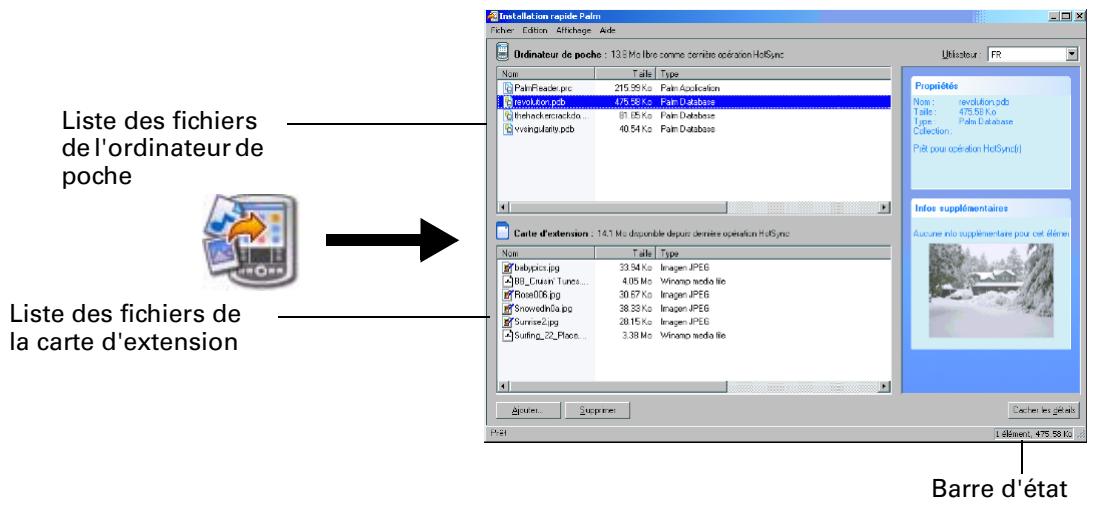 PALM TUNGSTENT E - Pour faire glisser et déposer des applications ou des fichiers sur l'icone installation rapide palm : - 2