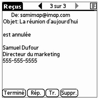 PALM TUNGSTENT E - Réponse à un message - 1