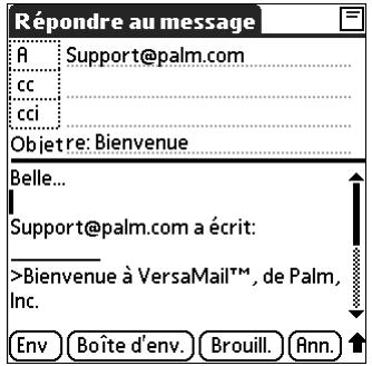 PALM TUNGSTENT E - Pour répondre à un message à partir de la liste des dossiers : - 3