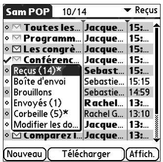 PALM TUNGSTENT E - Pour déplacer plusieurs messages : - 3