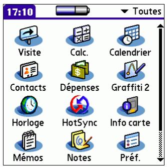 PALM TUNGSTENT E - Pour ouvrir une application sur votre ordinateur de poche : - 1