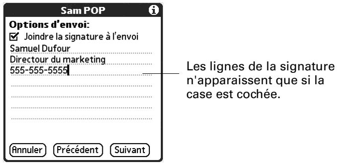 PALM TUNGSTENT E - Pour ajouter une signature personnelle : - 1