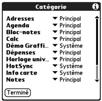 PALM ZIRE 71 - Pour classer une application : - 1