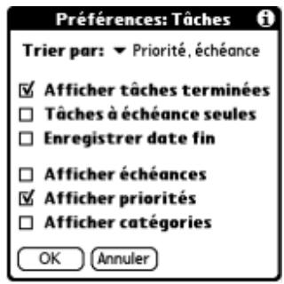 PALM ZIRE 71 - Pour modifier les paramètres des préférences : - 1
