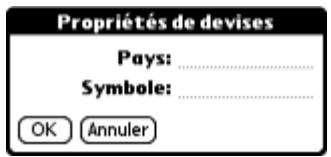 PALM ZIRE 71 - Pour définir un symbole de devise personnalisé : - 2