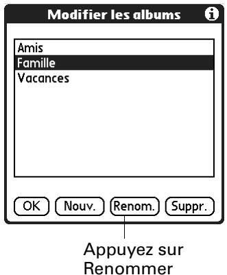 PALM ZIRE 71 - Pour renommer un album : - 1