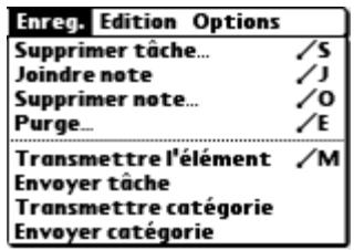 PALM ZIRE 71 - Utilisation des menus de l'application tâches - 1