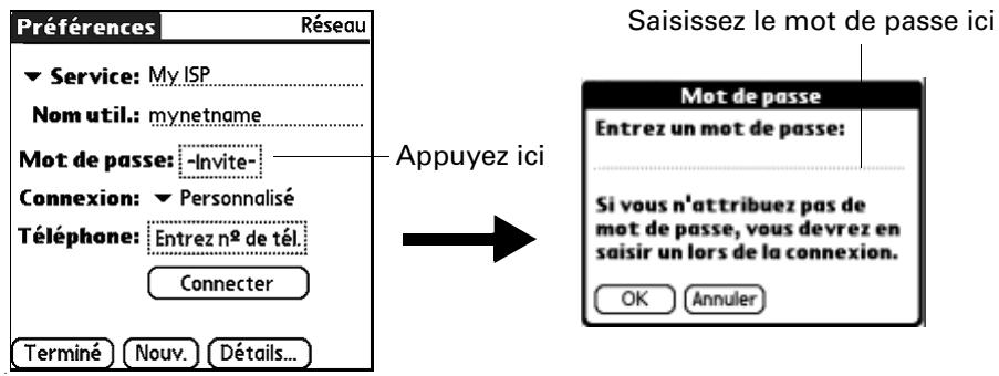 PALM ZIRE 71 - Pour saisir un mot de passe : - 1