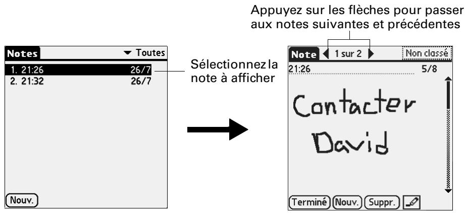 PALM ZIRE 71 - Pour consulter une note : - 2