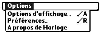 PALM ZIRE 71 - Utilisation des menus de l'horloge universelle - 1