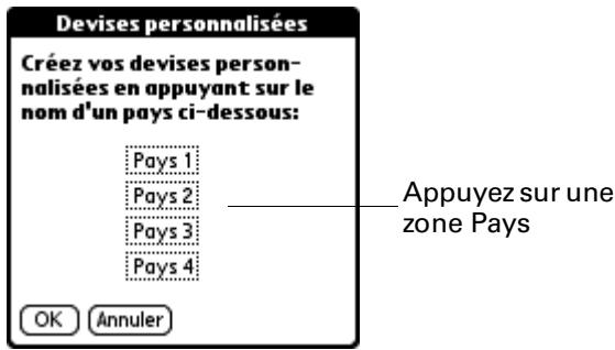 PALM ZIRE 71 - Pour définir un symbole de devise personnalisé : - 1