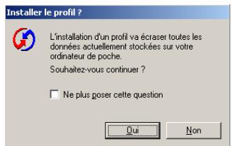 PALM ZIRE 71 - Exécution de la première opération hotsync avec un profil utiliser - 1