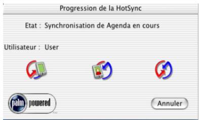 PALM ZIRE 71 - Pour effectuer une opération hotSync locale sur macintosh : - 4