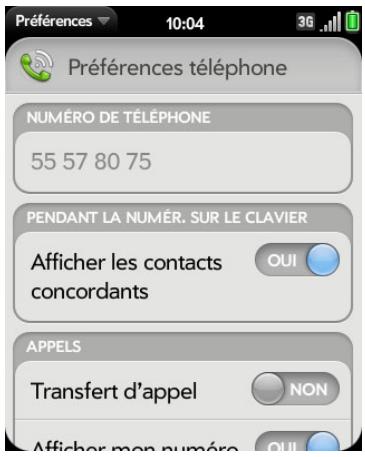 PALM PIXI PLUS - Personnalisation des paramètres du téléphone - 1