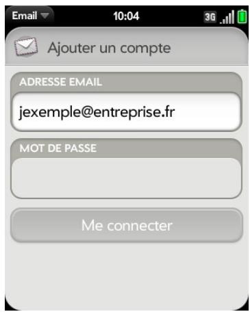 PALM PIXI PLUS - Configuration de mail : microsoft exchange - 1