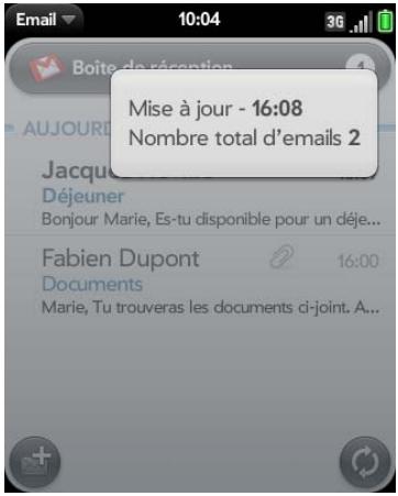 PALM PIXI PLUS - Affichage des dossiers de courrier - 1