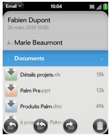 PALM PIXI PLUS - Ouverture de pièces jointes à un email - 1