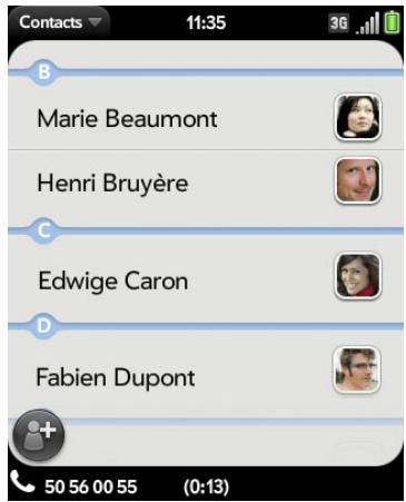 PALM PIXI PLUS - Utilisation d'une autre application pendant un appel - 1