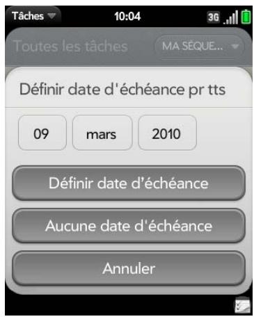 PALM PIXI PLUS SFR - Définition des dates d'échéance de toutes les tâches d'une liste - 1