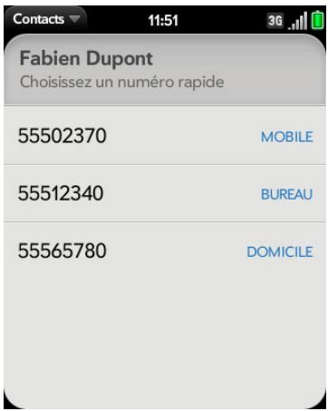 PALM PIXI PLUS SFR - Assignation d'un numéro rapide à un contact - 1