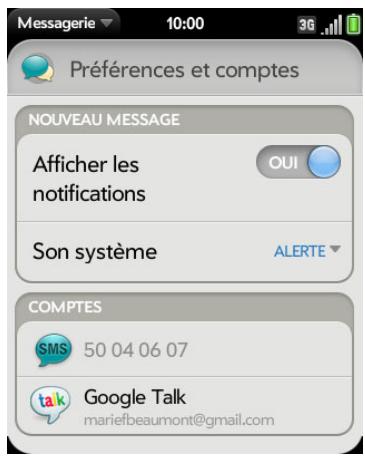PALM PIXI PLUS SFR - Activation et désactivation des notifications de la messagerie - 1