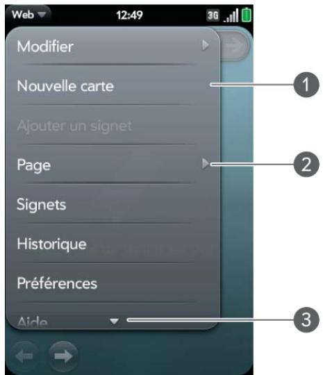 PALM PRE 2 - Ouverture du menu d'une application - 3