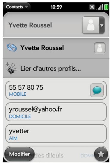 PALM PRE 2 - Création de liens entre les contacts - 1