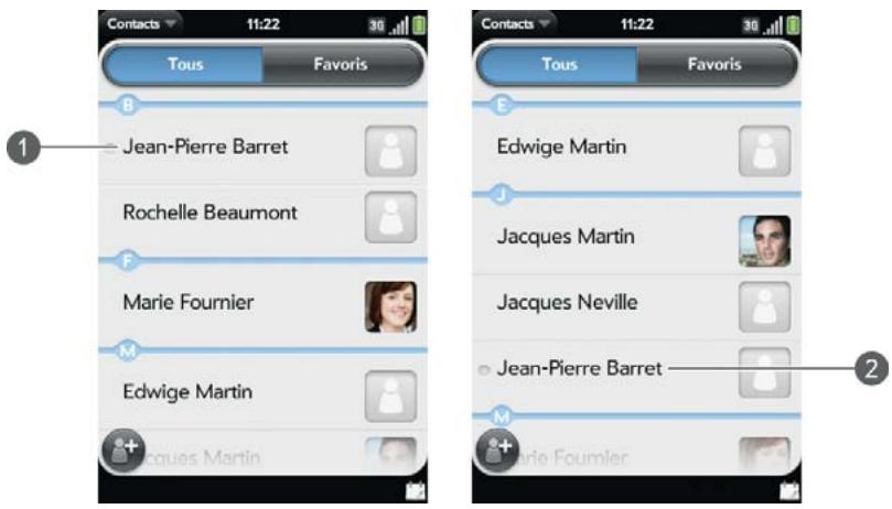 PALM PRE 2 - Personnalisation de l'application contacts - 2