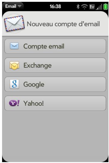 PALM PRE 2 - Configuration d'email : microsoft exchange - 1