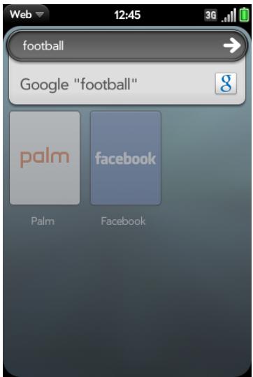 PALM PRE 2 - Accès aux sites web à l'aide de la fonction de recherche - 1