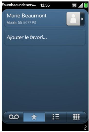 PALM PRE 2 SFR - Composition d'un favori - 1