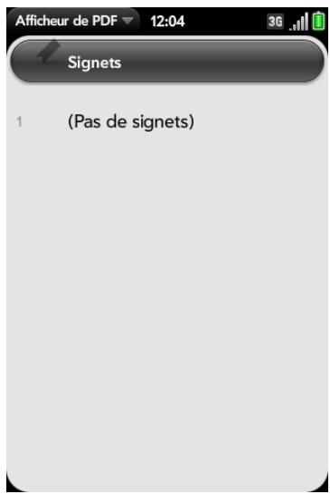 PALM PRE 2 SFR - Affichage des signets - 1
