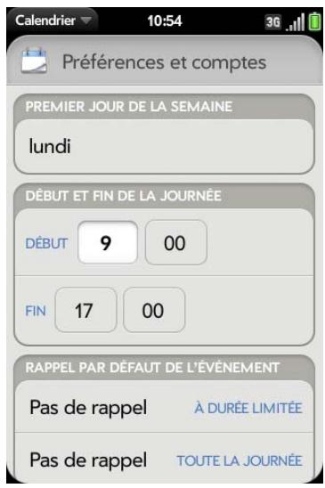 PALM PRE 2 SFR - Personnalisation de calendrier - 1