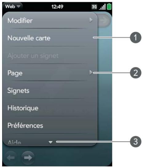 PALM PRE 2 SFR - Ouverture du menu d'une application - 3