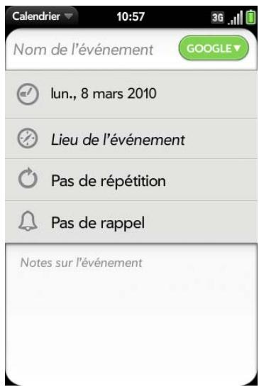 PALM PRE 2 SFR - Création d'un événement se déroulant sur une journée entière (sans heures) - 1