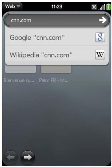 PALM PRE 2 SFR - Accès aux sites web - 3