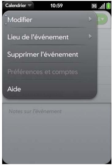 PALM PRE 2 SFR - Suppression d'un événement - 1