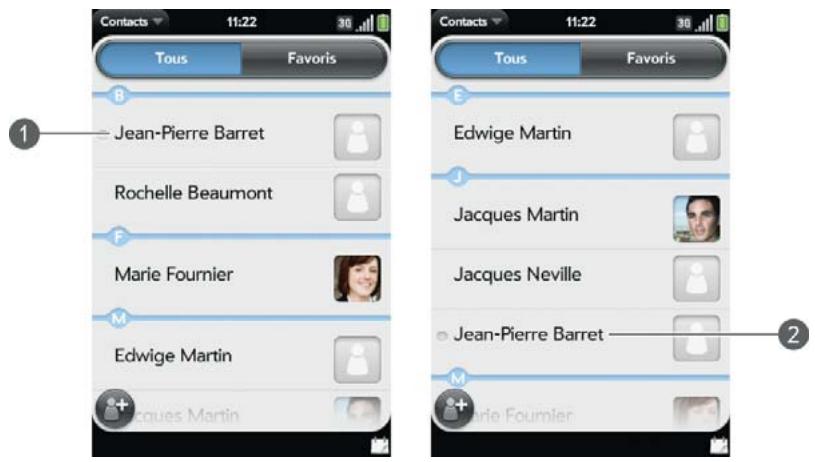 PALM PRE 2 SFR - Personnalisation de l'application contacts - 2