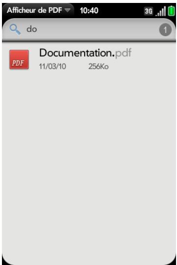 PALM PRE 2 SFR - Ouverture d'un fichier - 1