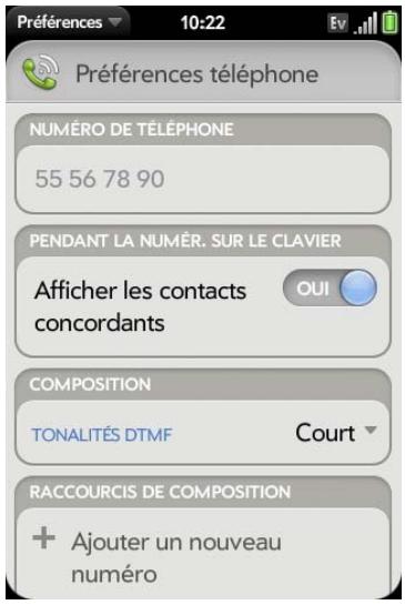 PALM PRE PLUS - Personnalisation des paramètres du téléphone - 1