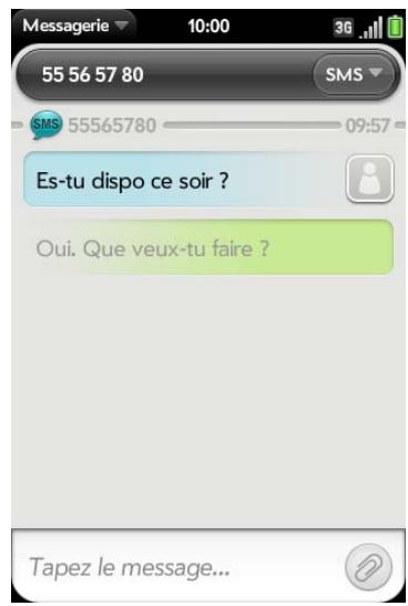 PALM PRE PLUS - Changement de compte de messagerie en cours de conversation - 1