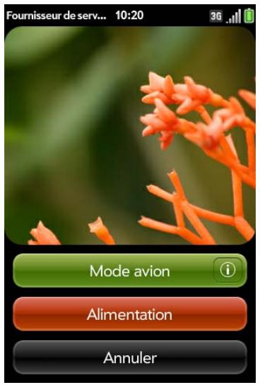 PALM PRE PLUS - Activation/désactivation globale (écran et services sans fil) - 1