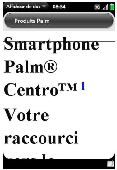 PALM PRE PLUS - Affichage des propriétés d'un fichier - 2