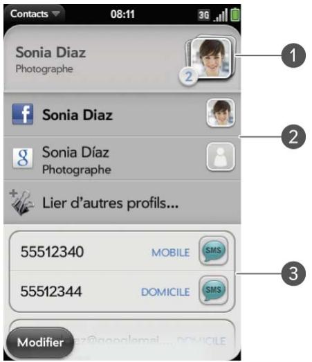 PALM PRE PLUS SFR - Contacts liés - 1