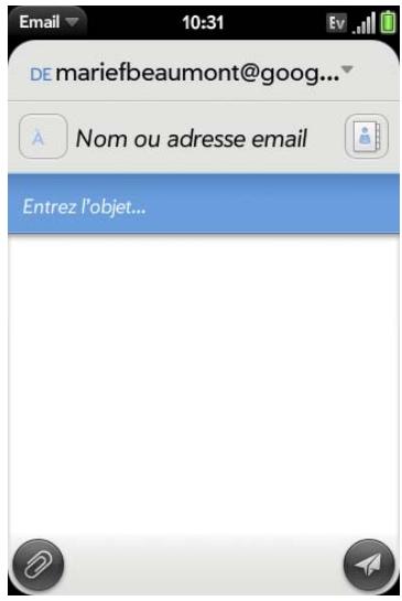 PALM PRE PLUS SFR - Création et envoi d'un email - 1