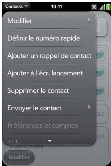 PALM PRE PLUS SFR - Suppression d'un contact - 1