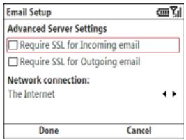 PALM TREO 500V - Entering outgoing server settings - 2
