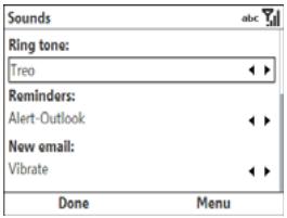 PALM TREO 500V - Selecting ringtones and alert sounds - 1