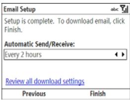 PALM TREO 500V - Setting up a POP/IMAP account: Common email providers - 3